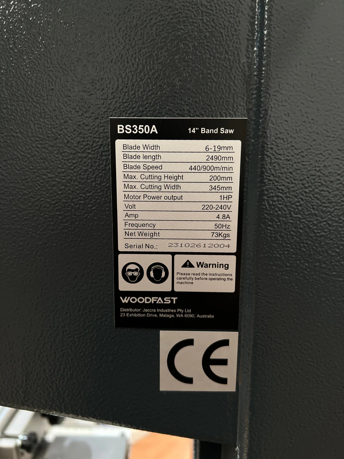 Woodfast 350mm (14") Bandsaw 1HP 240V BS350A