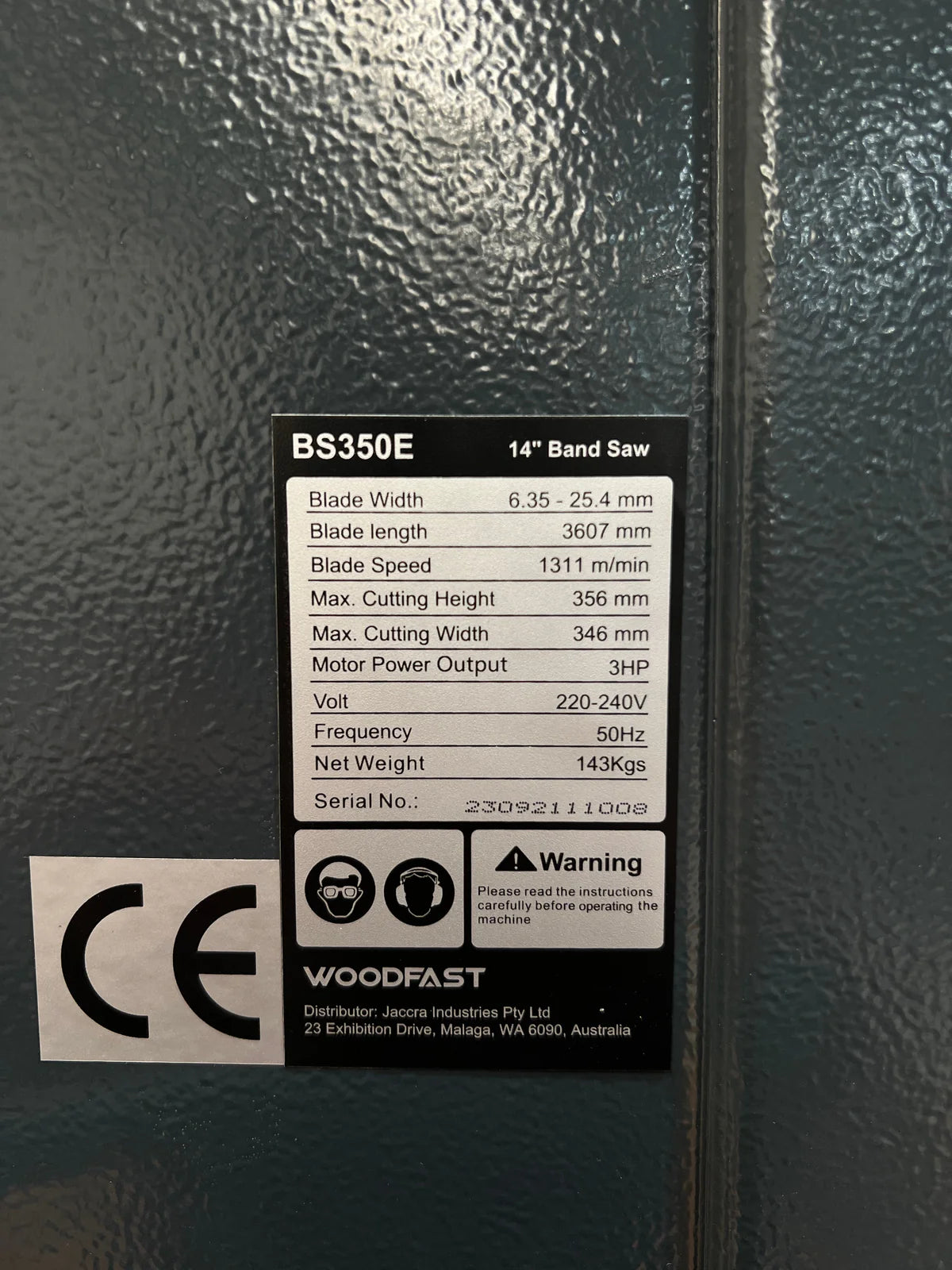 Woodfast 350mm (14") Professional Bandsaw 3HP 240V BS350E *New Arrival*