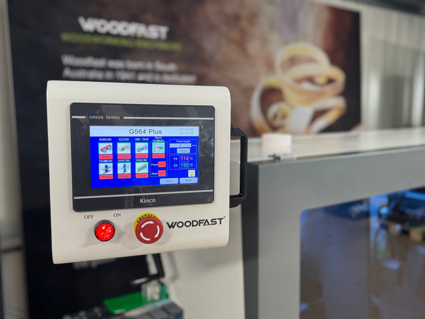 Woodfast G564 PLUS Edgebander with Pre-Milling, Corner Rounding & spraying